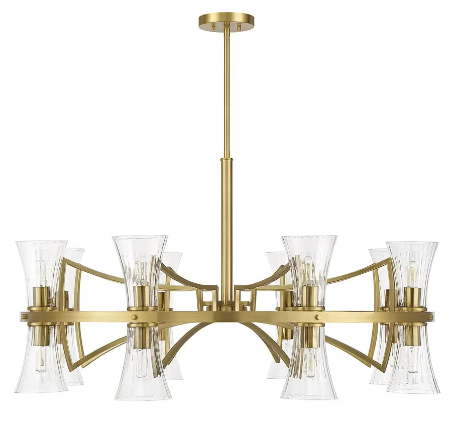 Bennington 16-Light Chandelier in Warm Brass - Image 2