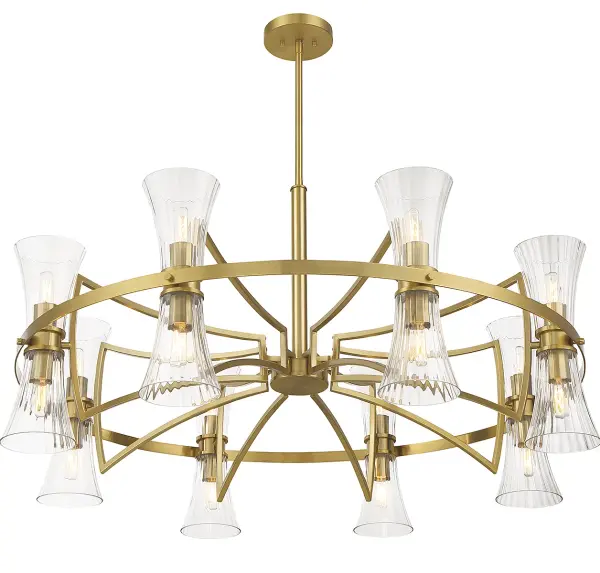 Bennington 16-Light Chandelier in Warm Brass - Image 4
