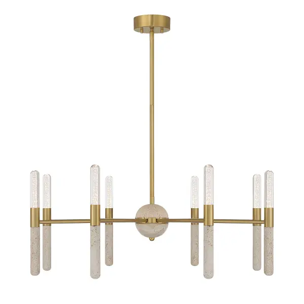 Linden 8-Light LED Chandelier in Warm Brass - Image 1