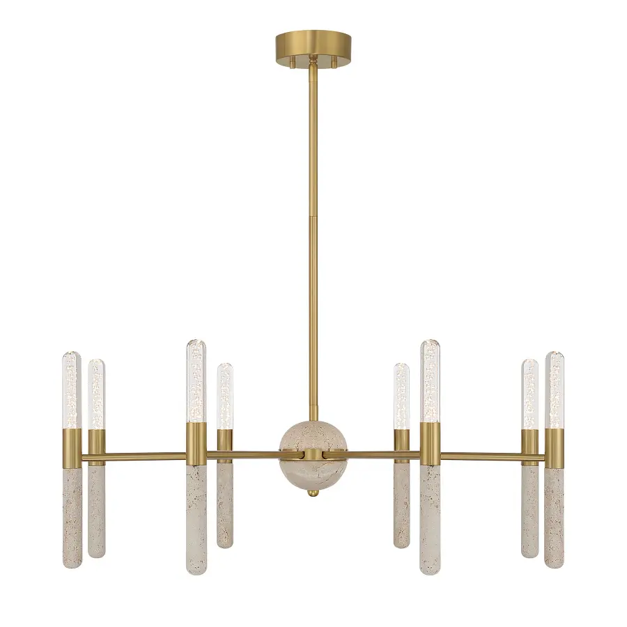 Linden 8-Light LED Chandelier in Warm Brass - Image 1
