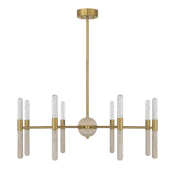 Linden 8-Light LED Chandelier in Warm Brass - Image 2