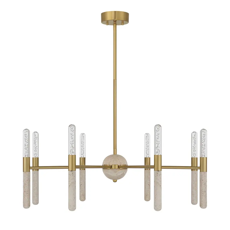 Linden 8-Light LED Chandelier in Warm Brass - Image 2
