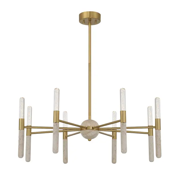 Linden 8-Light LED Chandelier in Warm Brass - Image 3