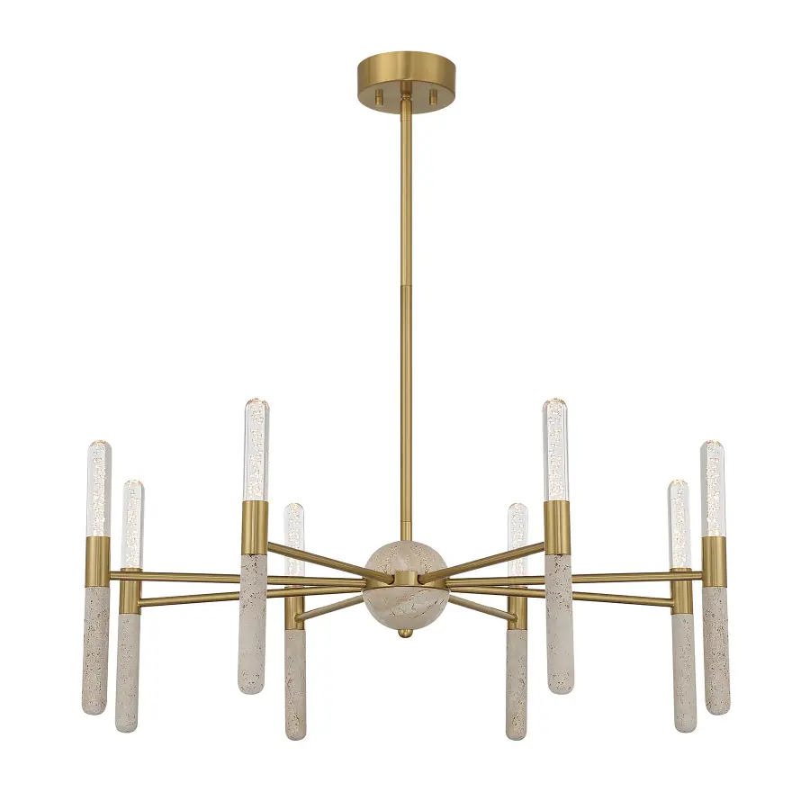 Linden 8-Light LED Chandelier in Warm Brass - Image 3