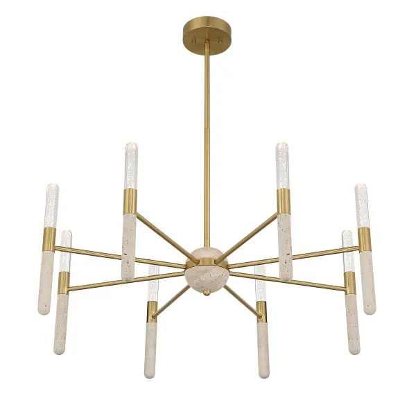 Linden 8-Light LED Chandelier in Warm Brass - Image 4