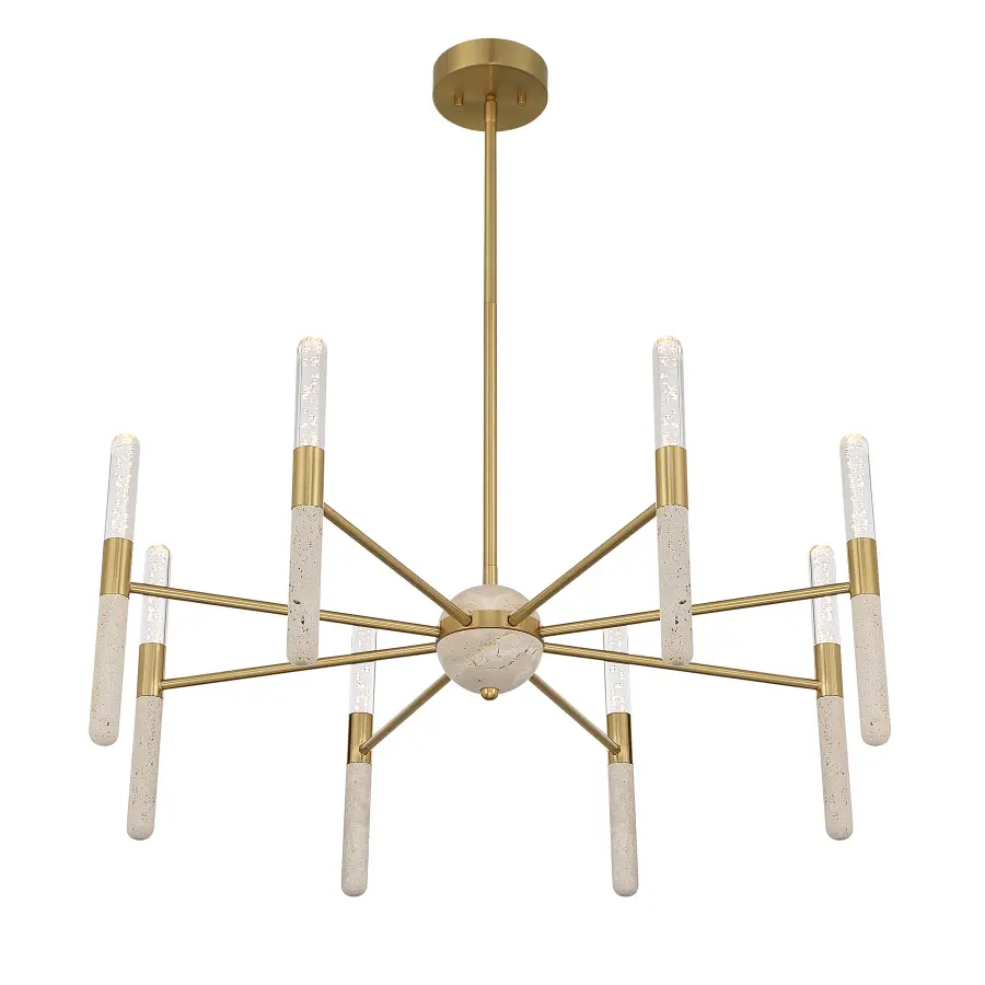 Linden 8-Light LED Chandelier in Warm Brass - Image 4