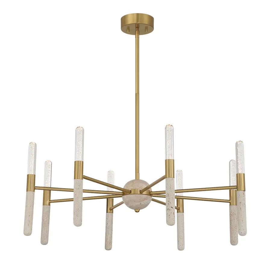 Linden 8-Light LED Chandelier in Warm Brass - Image 5