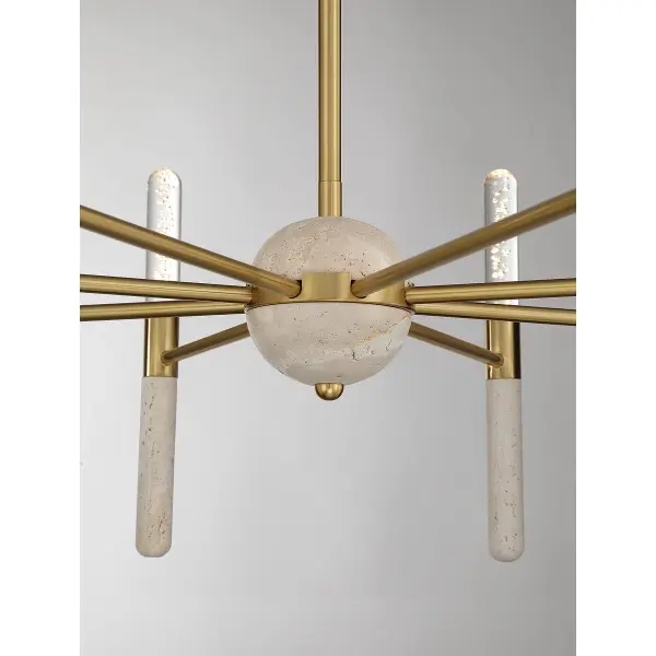 Linden 8-Light LED Chandelier in Warm Brass - Image 8