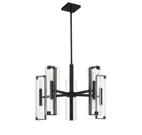 Winfield 10-Light Chandelier in Matte Black - Image 3