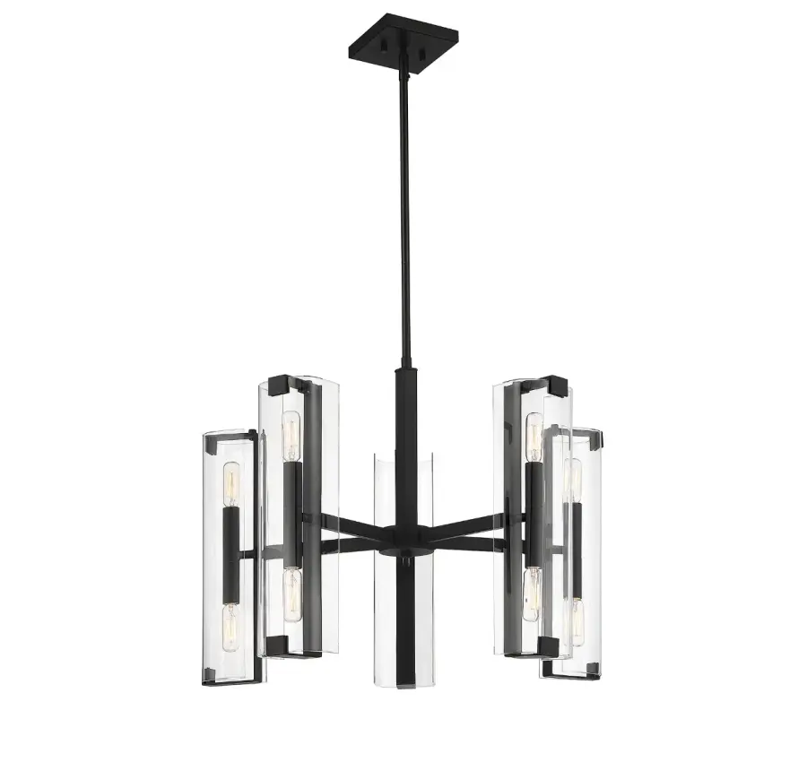 Winfield 10-Light Chandelier in Matte Black - Image 3