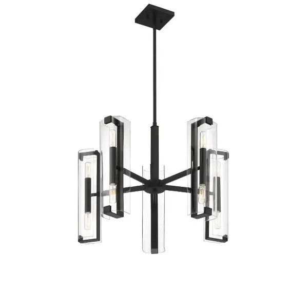 Winfield 10-Light Chandelier in Matte Black - Image 4