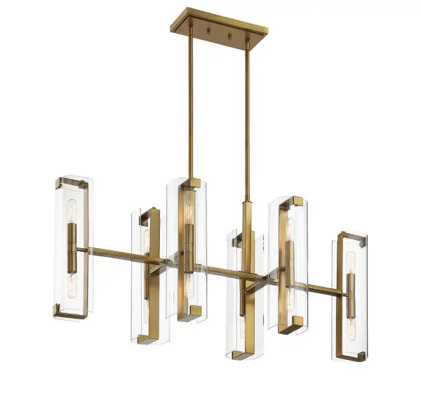 Winfield 12-Light Linear Chandelier in Warm Brass - Image 4