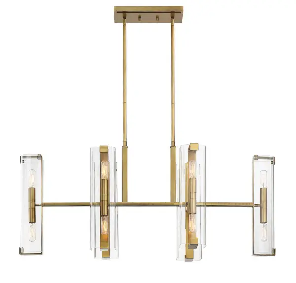 Winfield 12-Light Linear Chandelier in Warm Brass - Image 5