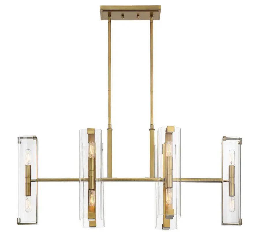 Winfield 12-Light Linear Chandelier in Warm Brass - Image 5