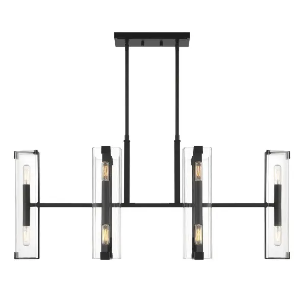 Winfield 12-Light Linear Chandelier in Matte Black - Image 3