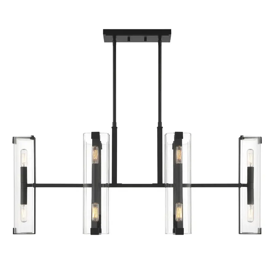 Winfield 12-Light Linear Chandelier in Matte Black - Image 3
