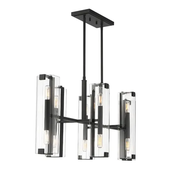 Winfield 12-Light Linear Chandelier in Matte Black - Image 5