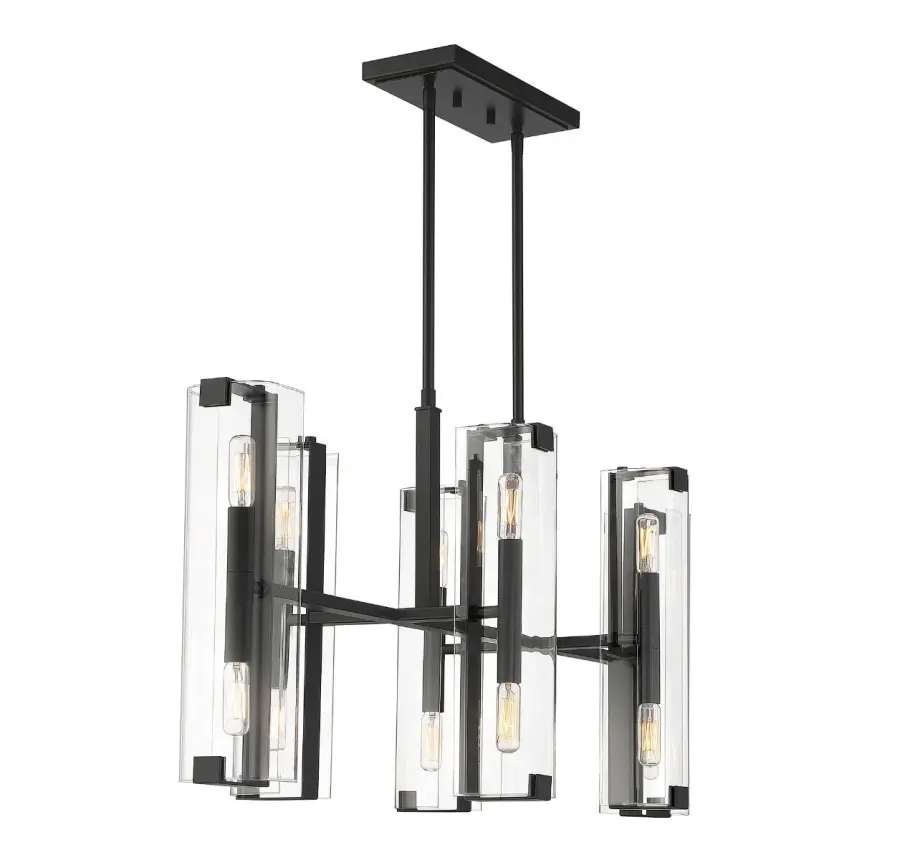 Winfield 12-Light Linear Chandelier in Matte Black - Image 5