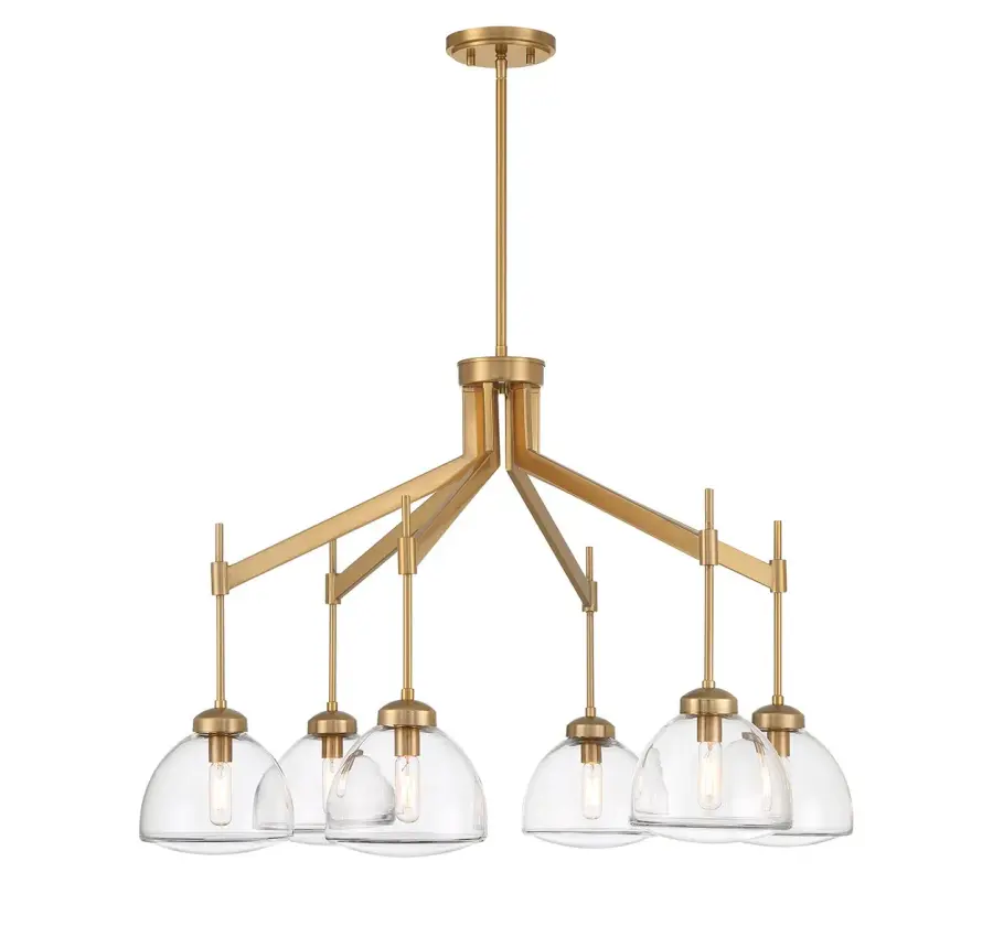 Corbin Six Light Chandelier in Warm Brass - Image 1