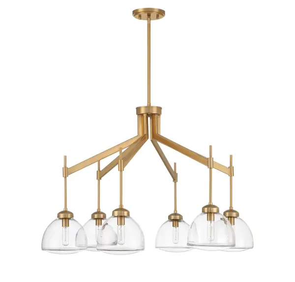 Corbin 6-Light Chandelier in Warm Brass - alternate view