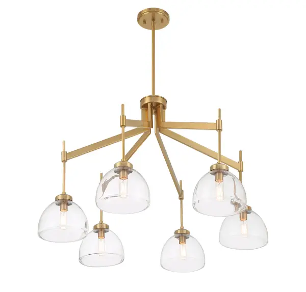 Corbin 6-Light Chandelier in Warm Brass - Image 4