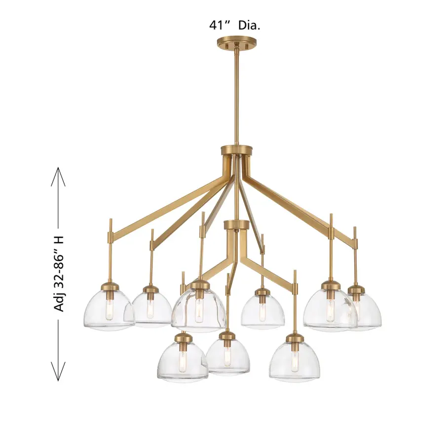 Corbin 9-Light Chandelier in Warm Brass - Image 6
