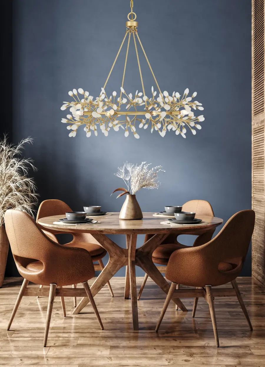 Once 8-Light Chandelier in Spun Gold by Breegan Jane - Image 9