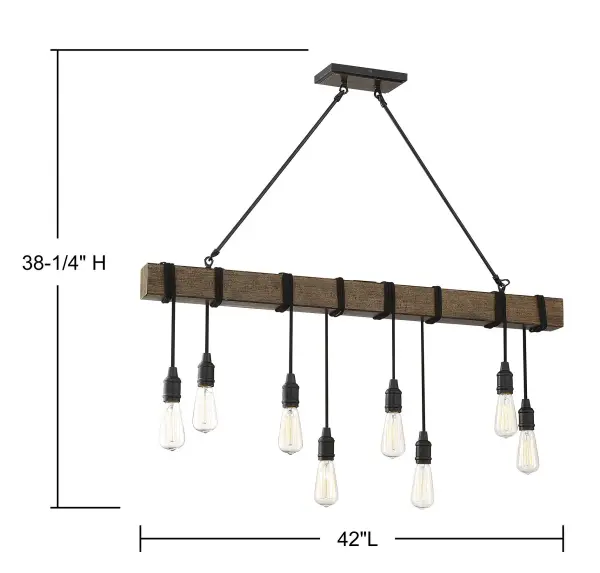 Burgess 8-Light Linear Chandelier in Durango - Image 6