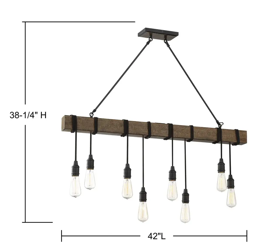 Burgess 8-Light Linear Chandelier in Durango - Image 6