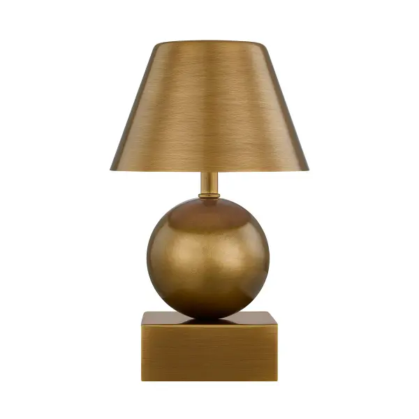 This compact LED table lamp combines portability with elegant brass styling. The rechargeable battery and touch-on/off control make it incredibly versatile for any room. Warm 3000K light creates ambiance without cords. - alternate view
