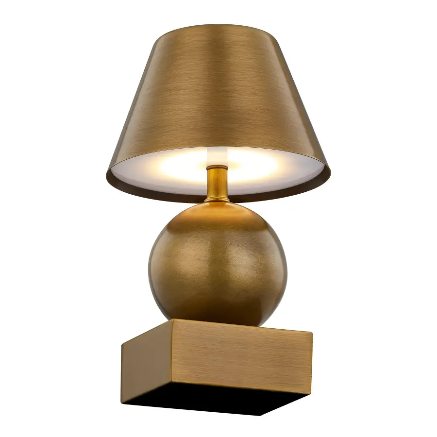 Silas LED Rechargeable Table Lamp in Brass - Image 3
