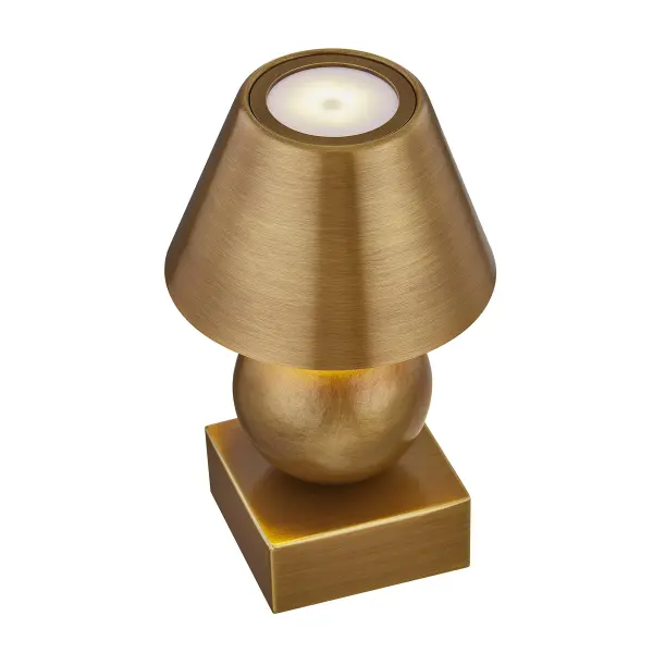 Silas LED Rechargeable Table Lamp in Brass - Image 4