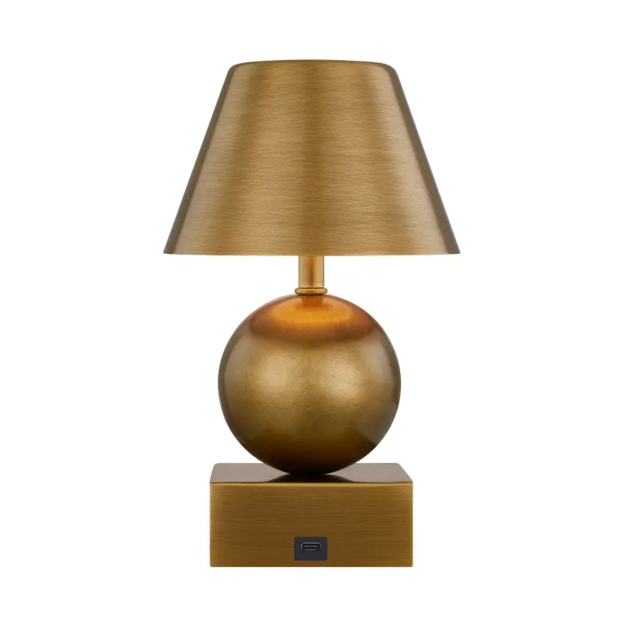 Silas LED Rechargeable Table Lamp in Brass - Image 5