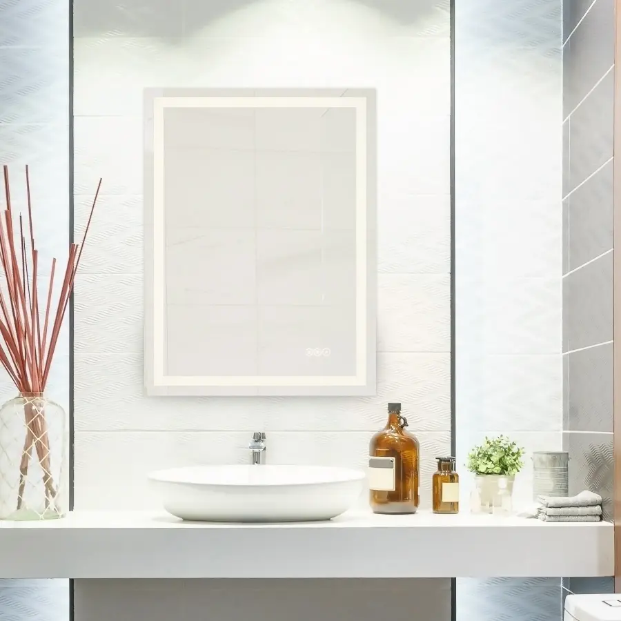 Beckett LED Rectangle Frontlit and Backlit Mirror - Image 7
