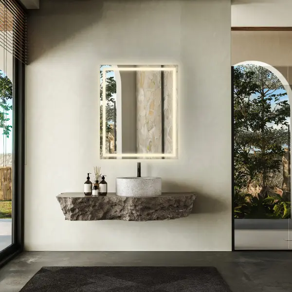 Beckett LED Rectangle Frontlit and Backlit Mirror - Image 4