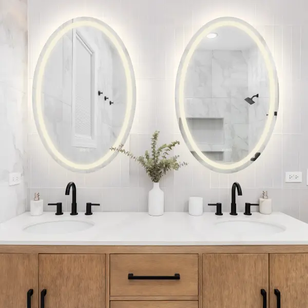 Beckett Led Oval Frontlit and Backlit Mirror - Image 7