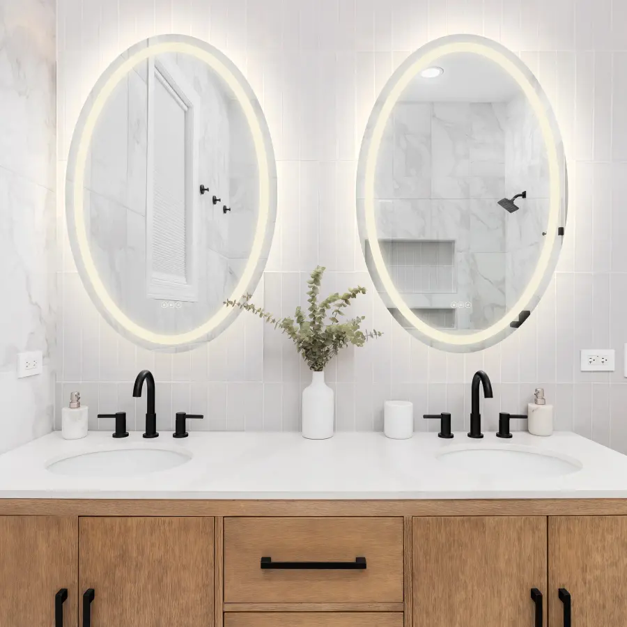 Beckett Led Oval Frontlit and Backlit Mirror - Image 7