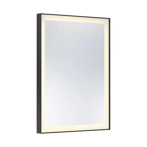 Paulding LED Rectangle Frontlit Mirror with Black Frame - Image 3