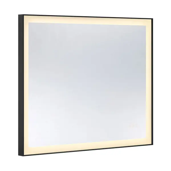 Paulding LED Rectangle Frontlit Mirror with Black Frame - Image 3