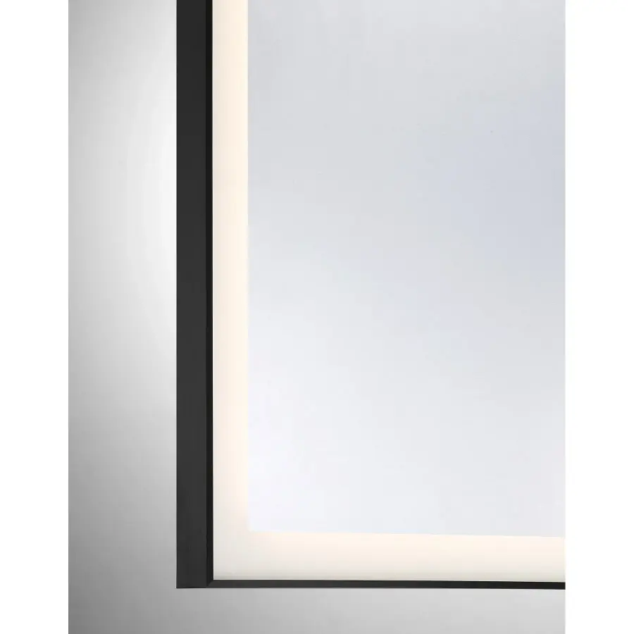 Paulding LED Rectangle Frontlit Mirror with Black Frame - Image 5