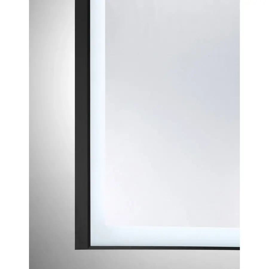 Paulding LED Rectangle Frontlit Mirror with Black Frame - Image 6