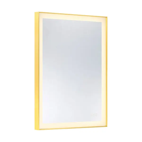 Paulding LED Rectangle Frontlit Mirror with Gold Frame - Image 3