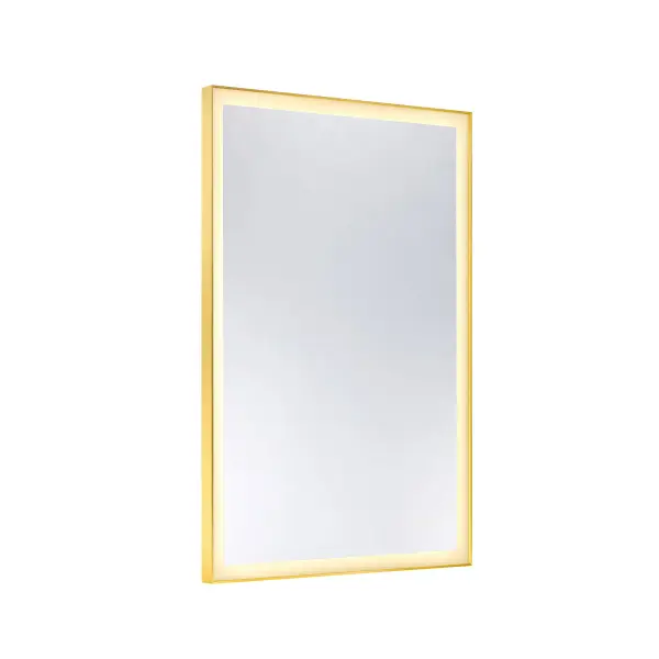 Paulding LED Rectangle Frontlit Mirror with Gold Frame - Image 3