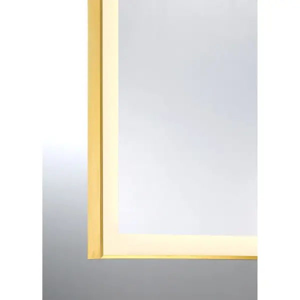 Paulding LED Rectangle Frontlit Mirror with Gold Frame - Image 4
