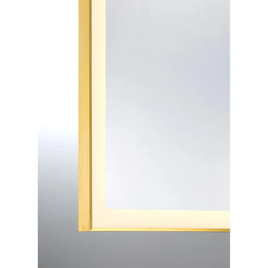 Paulding LED Rectangle Frontlit Mirror with Gold Frame - Image 4