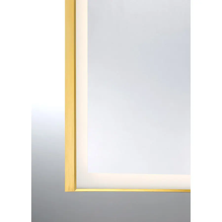 Paulding LED Rectangle Frontlit Mirror with Gold Frame - Image 5