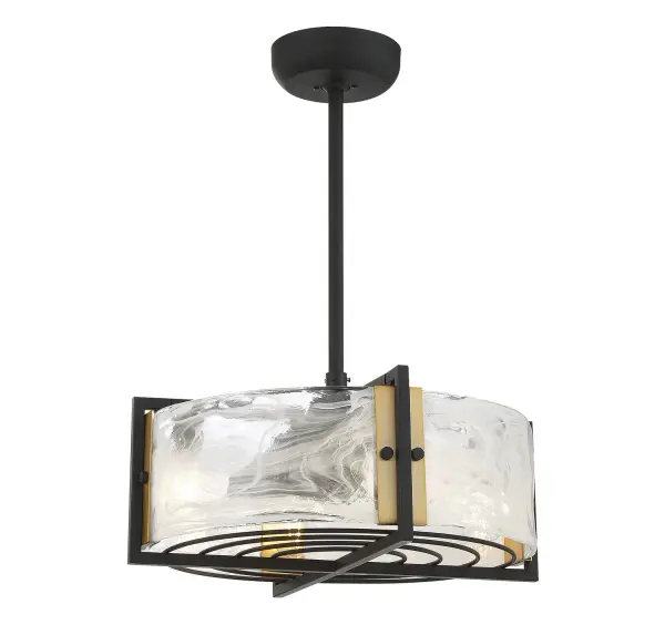 Hayward LED Fan D'Lier in Matte Black with Warm Brass - Image 1
