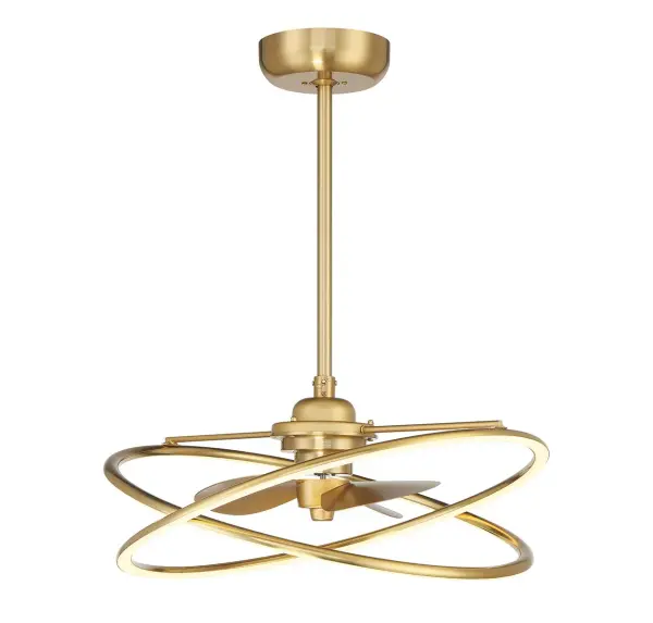 The Dorado LED Fan D'Lier reimagines the traditional ceiling fan with integrated LED lighting and contemporary design. Its compact 25-inch span makes it ideal for smaller spaces while delivering impressive airflow efficiency.
