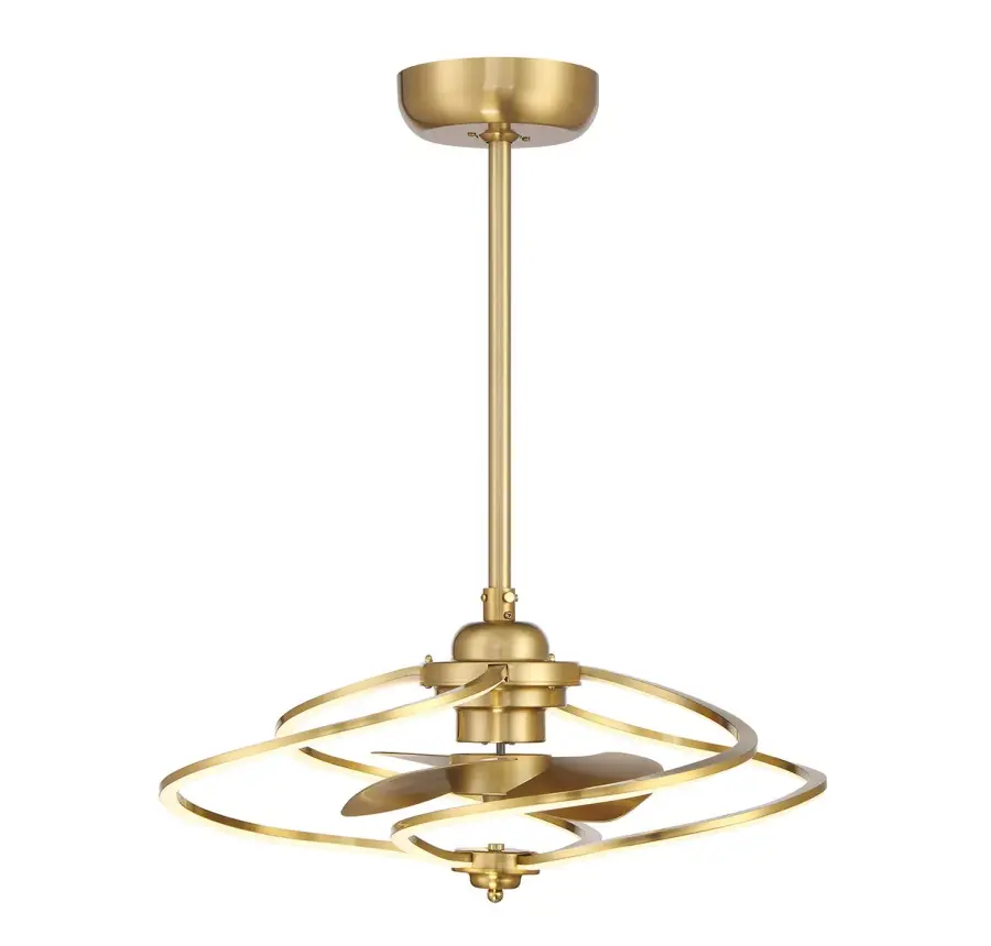 Hydra LED Fan D'Lier in Warm Brass - Image 1
