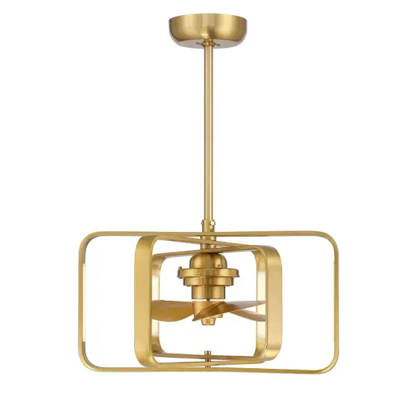 The Lynx combines the elegance of a chandelier with the functionality of a ceiling fan. Its articulating open rings in Warm Brass create a sculptural focal point while delivering efficient airflow. Perfect for modern spaces needing both light and circulation.